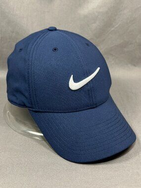 Nike Dri Fit Club Cap Swoosh Strapback L/XL Hat Blue Running Golf Athletic Mens